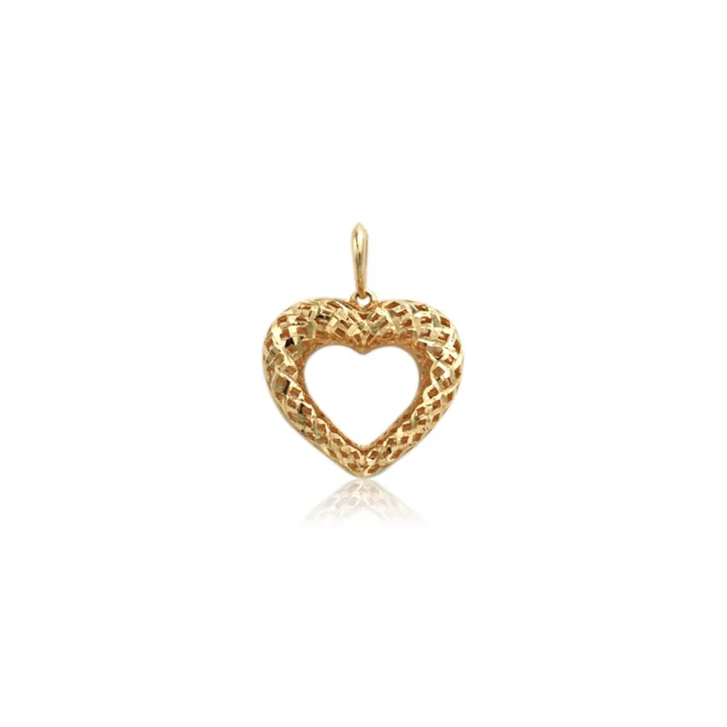Colgante Corazon Troquelado Oro Amarillo 18k