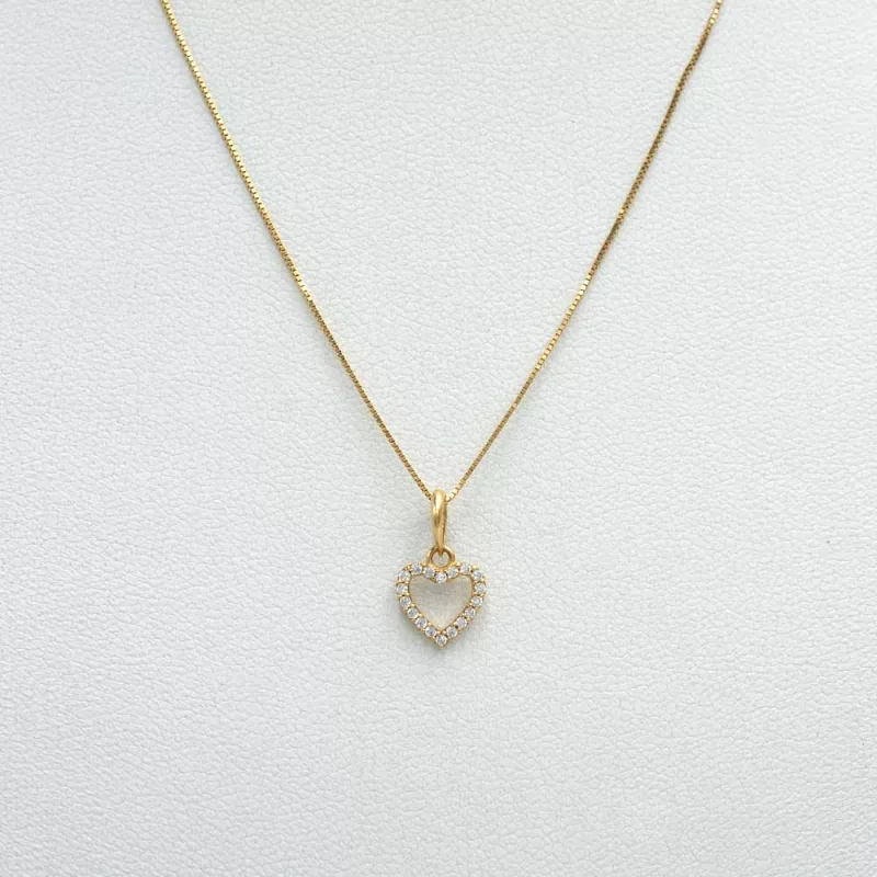 Conjunto Corazon Circones Oro 18k