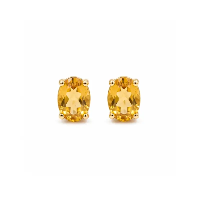 Aro de oro amarillo 18k con citrino natural. Una joya atemporal.