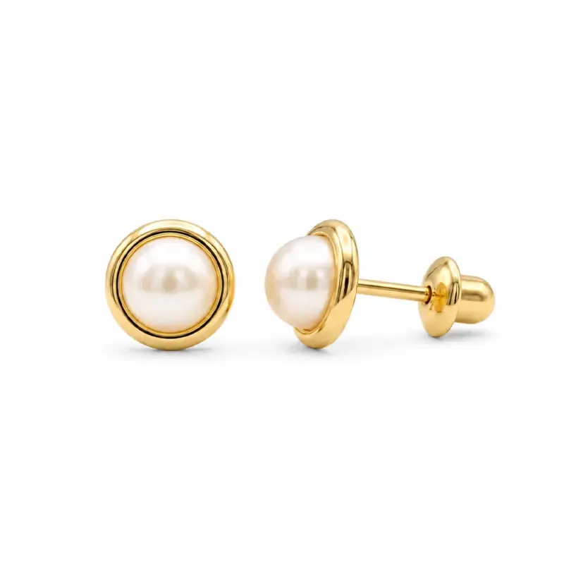 AR_ABRIDORPERLABORDE3MM3 Abridores Perla de Oro Amarillo 18K con perla de 5,5 mm y broche de tope